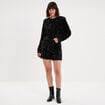 Short &agrave; sequins taille &eacute;lastiqu&eacute;e noir femme