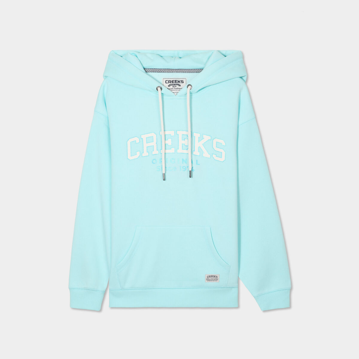 Sweat &agrave; capuche hoodie bleu turquoise femme