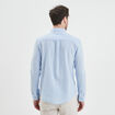 Chemise manches longues lin m&eacute;lang&eacute; bleu ciel homme