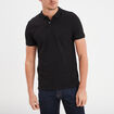 Polo en coton manches courtes noir homme