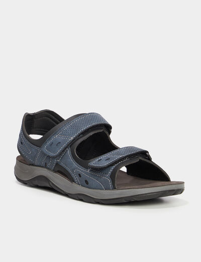 Sandales à scratchs bleu homme