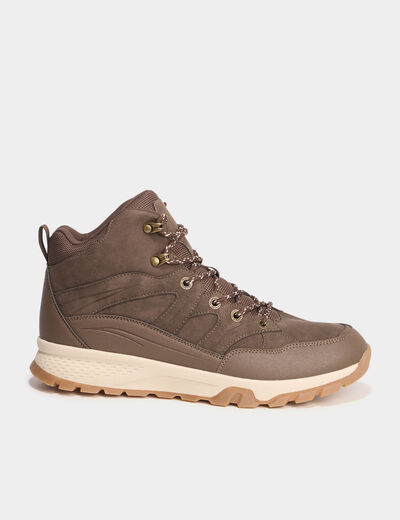 Baskets montantes &agrave; lacets marron clair homme