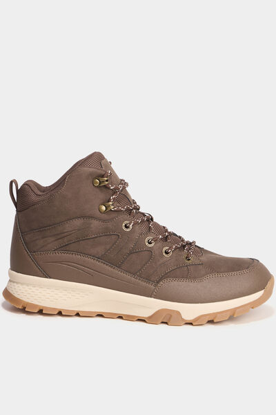 Baskets montantes &agrave; lacets marron clair homme