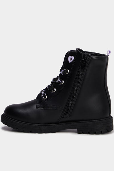 Boots &agrave; lacets crant&eacute;es Kuromi noir fille
