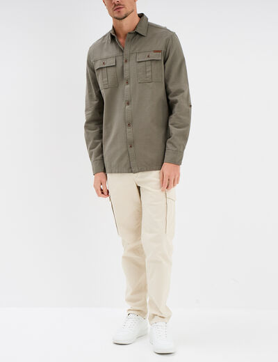 Chemise manches longues Trappeur gris homme