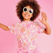 T-shirt nou&eacute; manches courtes coton ecru fille