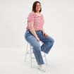 T-shirt manches courtes avec boutons ecru femme grande taille