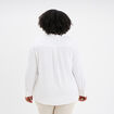 Chemise oversize lin mélangé blanc femme grande taille