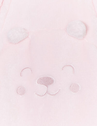 Combinaison pilote effet polaire zippée rose clair bébé fille