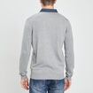 Pull avec col polo gris clair homme