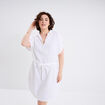Robe manches courtes en gaze de coton blanc femme grande taille