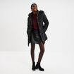 Pull col rond paillettes fils m&eacute;tallis&eacute;s bordeaux femme