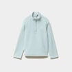 Sweat polaire col camionneur bleu gris fille