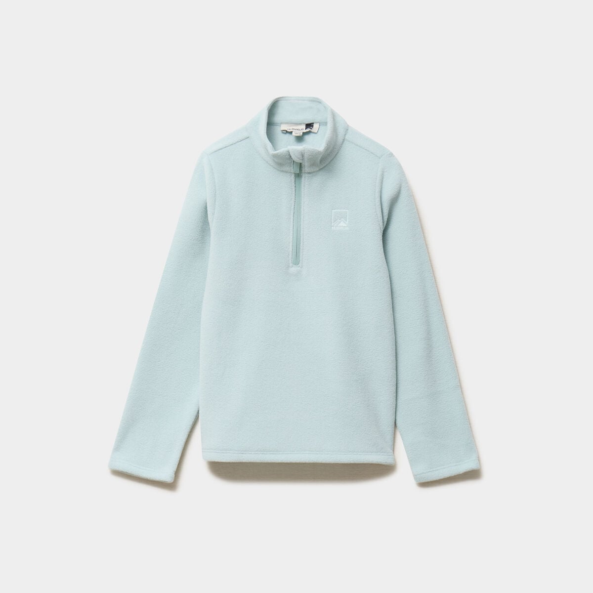 Sweat polaire col camionneur bleu gris fille