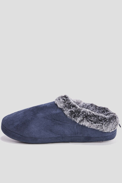 Chaussons emboîtant à col bleu homme
