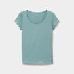 T-shirt coton col rond manches courtes bleu gris femme