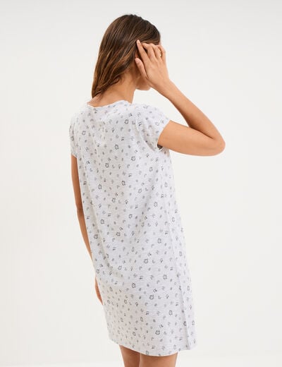 Chemise de nuit manches courtes gris clair femme