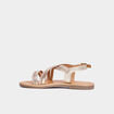 Sandales brides tress&eacute;es en cuir Creeks jaune or fille