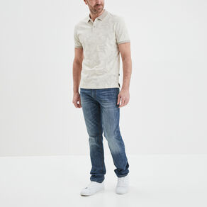 polo droit manches courtes coton creeks beige homme Polo droit manches courtes coton Creeks beige homme