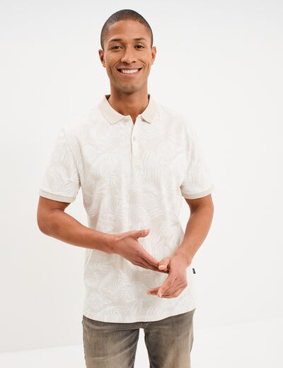 Polo jersey droit manches courtes coton gris homme