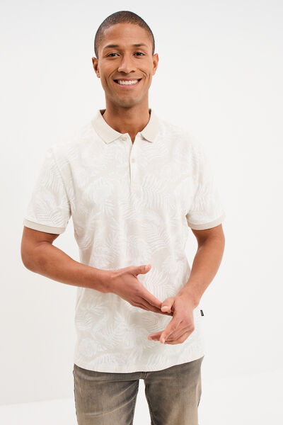 Polo jersey droit manches courtes coton gris homme