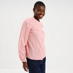 Blouse droite manches longues coton rose femme