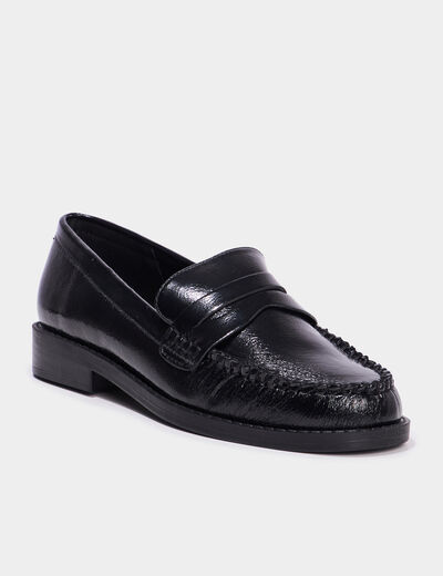 Mocassins vernis noir femme