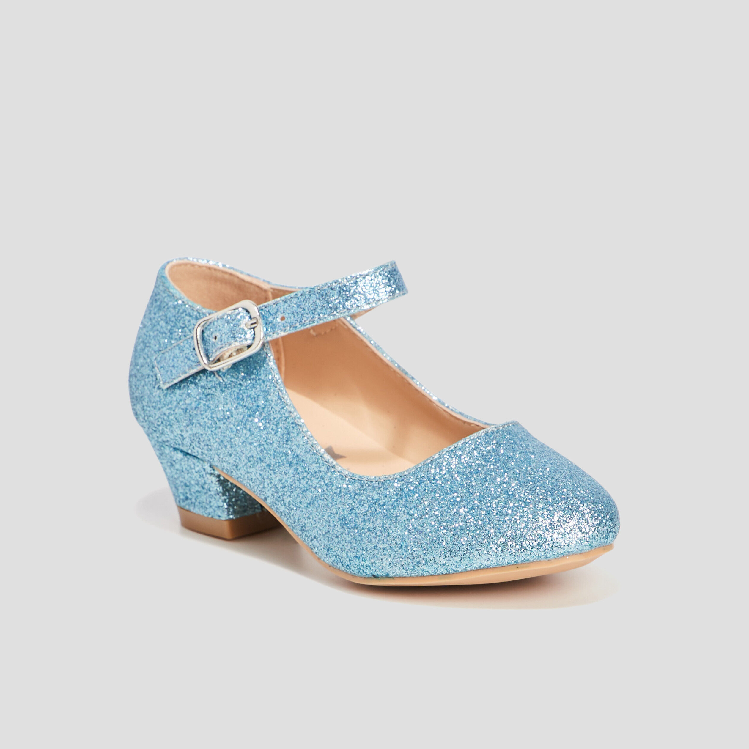 Babies à talons pailletées bleu ciel fille LH