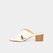 Mules &agrave; talons brides crois&eacute;es blanc femme