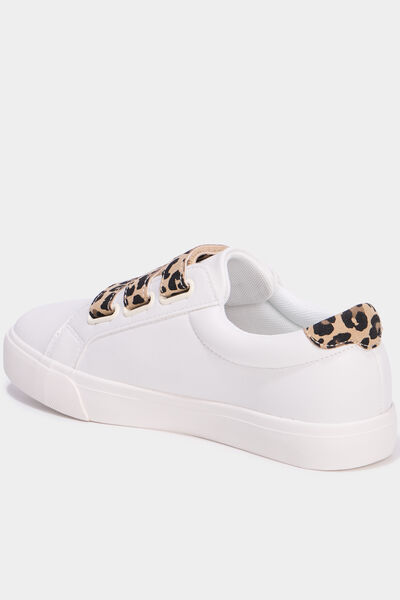 Baskets &agrave; scratchs blanc femme