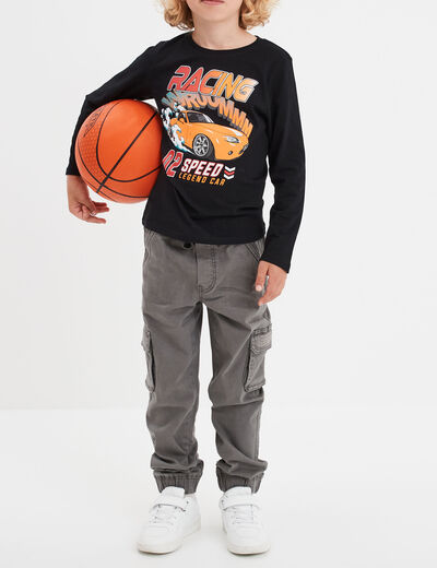 Pantalon jogger gris foncé garçon