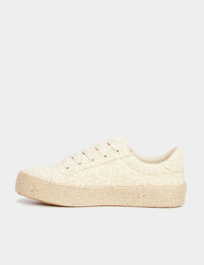 Tennis basses en toile sable femme