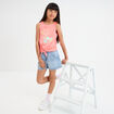 Short en jean brodé coton denim triple stone fille