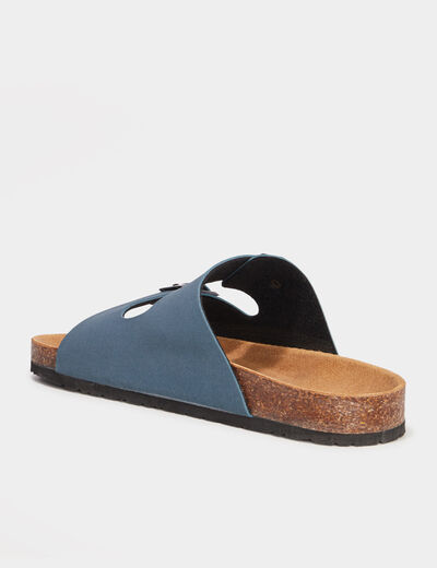 Mules avec boucles bleu marine homme
