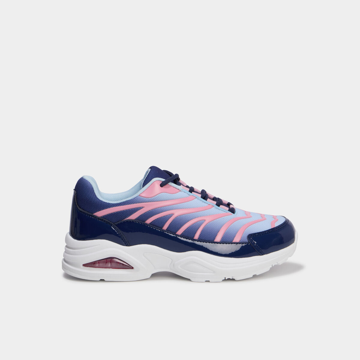 Baskets running &agrave; lacets bleu marine fille