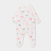 Pyjama dors-bien effet velours ecru bébé fille