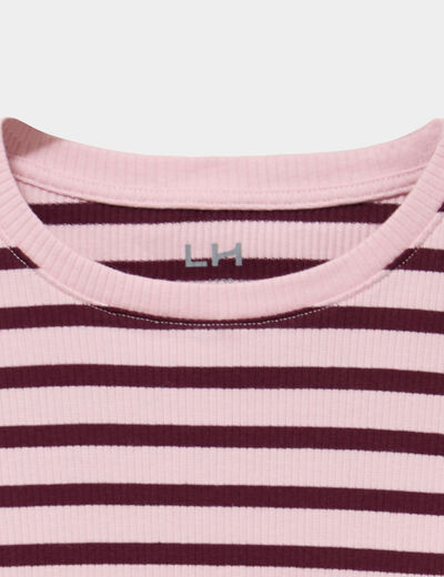 T-shirt c&ocirc;tel&eacute; ajust&eacute; manches longues bordeaux fille