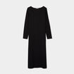 Robe longue côtelée grossesse noir femme maternité