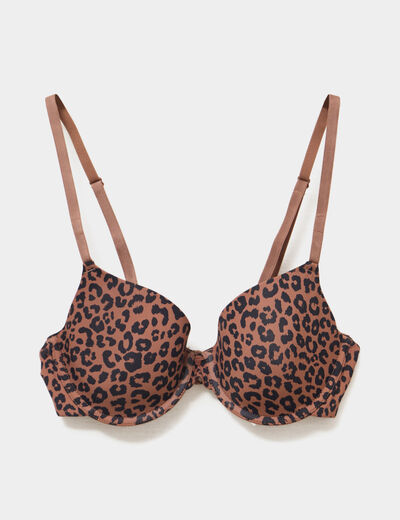 Soutien-gorge corbeille microfibre marron femme