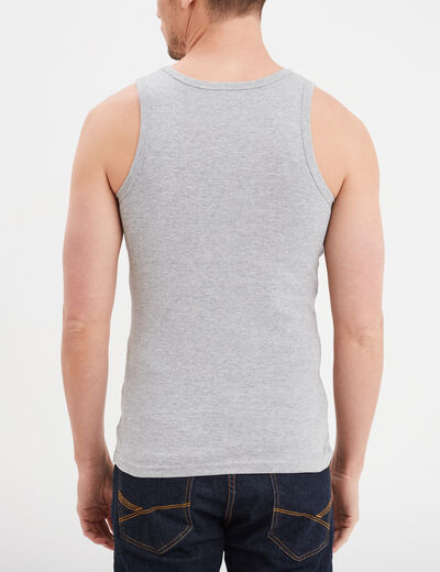 Débardeur coton bretelles larges gris homme