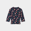 T-shirt col rond manches longues coton bleu marine b&eacute;b&eacute; gar&ccedil;on