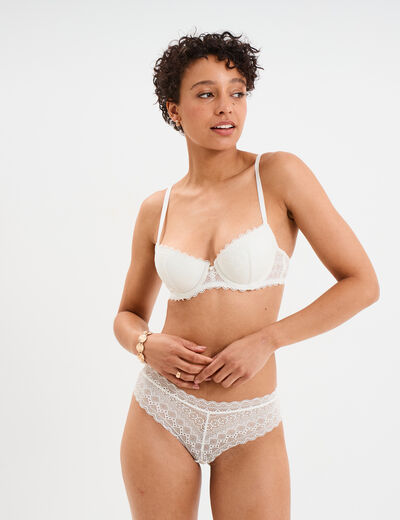 Soutien-gorge corbeille dentelle blanc femme