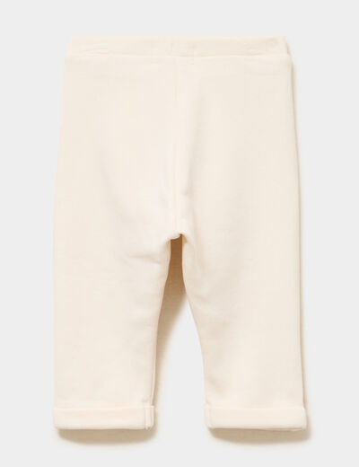 Pantalon de jogging relaxed avec noeud creme b&eacute;b&eacute; fille