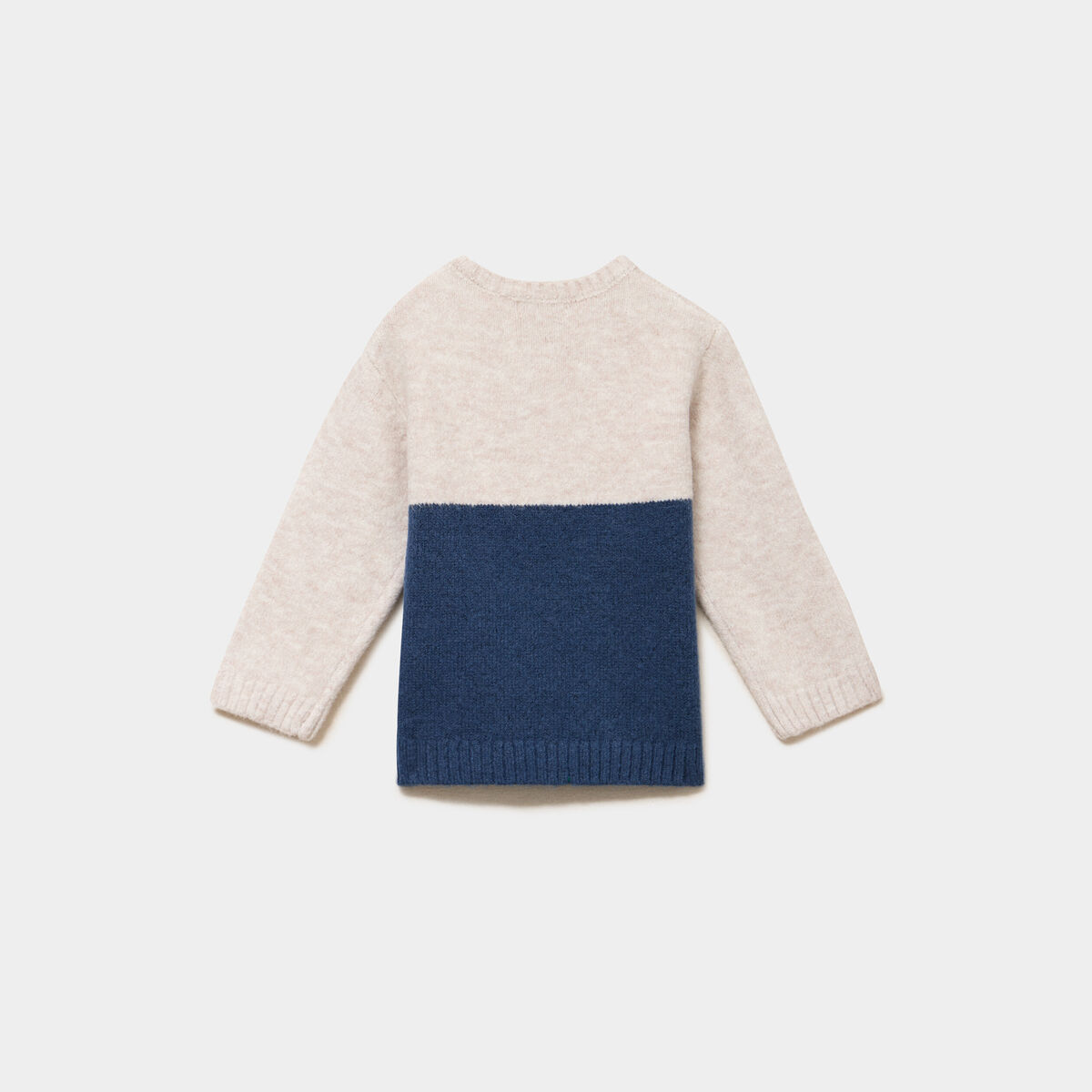 Pull col rond manches longues bleu marine b&eacute;b&eacute; gar&ccedil;on