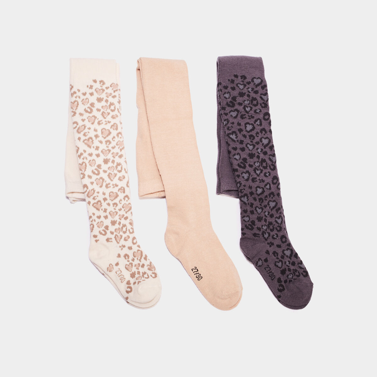 Lot 3 collants opaques coton sable fille