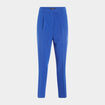 Pantalon jambes larges à pinces bleu foncé femme