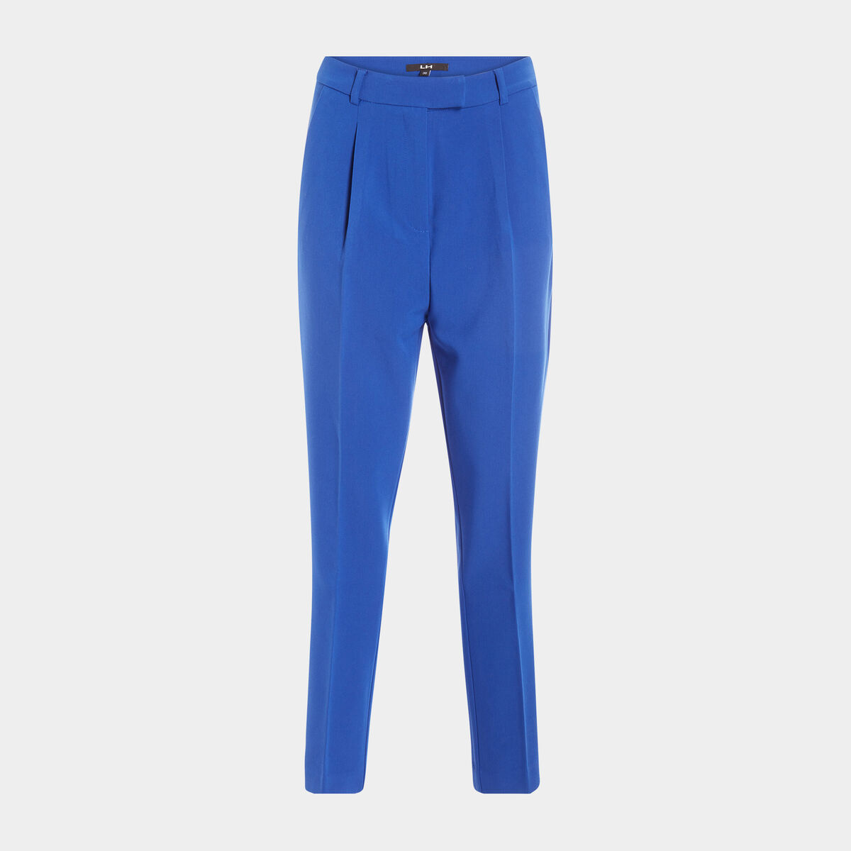 Pantalon jambes larges à pinces bleu foncé femme