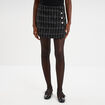 Jupe-short tweed taille haute ecru femme