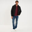Veste bomber d&eacute;perlante capuche amovible noir homme