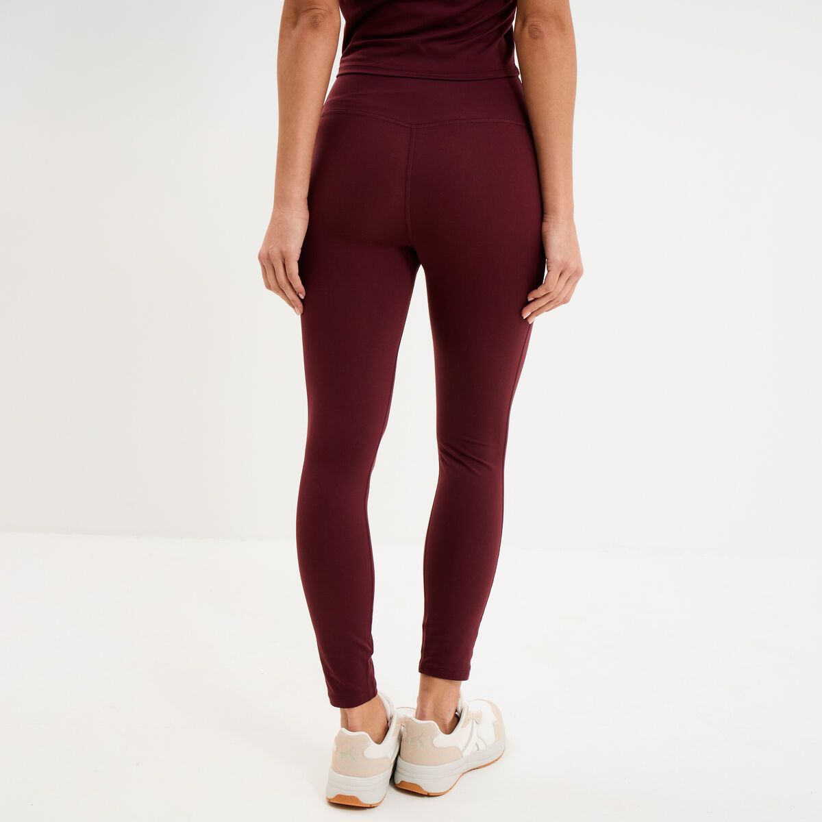 Legging de sport taille haute violet fonc&eacute; femme